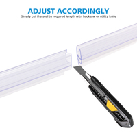 Guida 541019 Waterdichte Pvc Douchedeur Wandgemonteerde Glazen Tot Glazen Afdichtingsstrip Voor 8-12Mm
