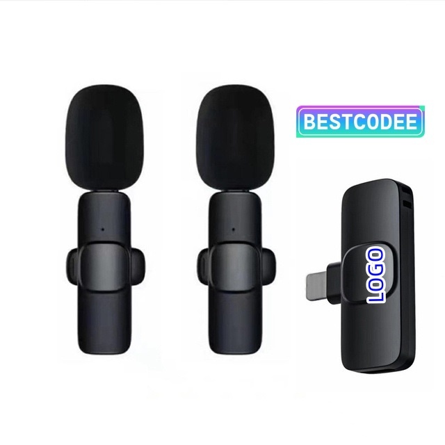 Cheap K9 Pink White Wireless Condenser Noise Cancelling Plug Play Type-C Lavalier Microphone Lightweight 4-Hour Battery iPhone