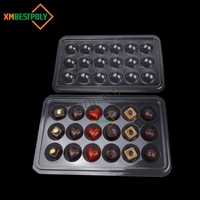 Boîte blister en plastique transparent chocolat truffe 18 cavités personnalisée Contenant blister emballage pour bonbon sucré PET