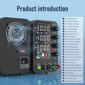 Jesverty chuyển mạch cung cấp điện Độ chính xác cao 4 chữ số LED hiển thị có thể điều chỉnh 0-30V 0-10A DC thô tốt cung cấp điện - Product Image 5