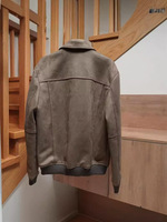 Blouson d'aviateur en daim de haute qualité à col rabattu de conception personnalisée OEM