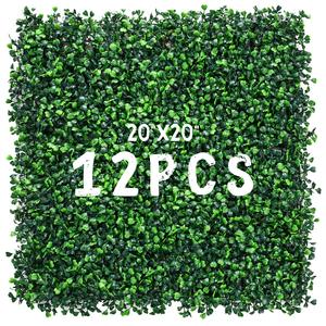 Artificial Boxwood Hedge Wall Panels Grass Backdrop Greenery Wall UV Protection for Privacy Fence Backyard Outdoor Wedding