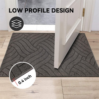 Tapis d'entrée intérieur antidérapant en polypropylène tufté, à profil bas, absorbant, résistant à la saleté, lavable en machine