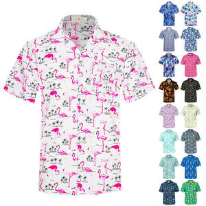 Manufacturer Summer <b>Floral</b> Anti-Wrinkle Hawaiian <b>Shirt</b> for <b>Men</b> Casual Fit Short Sleeve Button Down Holiday Beach <b>Shirts</b> - Product Image 1