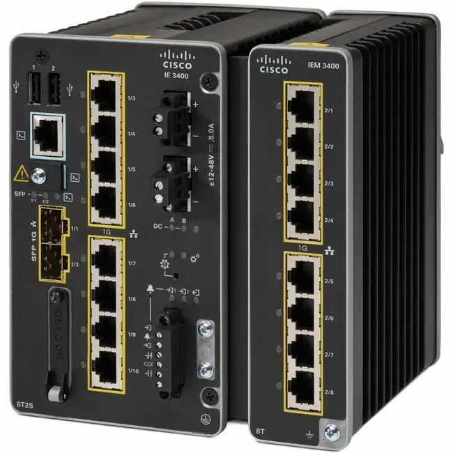 Hot selling IE-3400-8T2S-E Industrial Ethernet Switch IE3400 Rugged Series 8 GE Copper, 2 GE SFP network switch IE-3400-8T2S-E