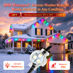 DC 12V 24V Permanent Outdoor <b>Led</b> Pixel Point Lighting IP68 Waterproof Smart Control Holiday Christmas <b>Lights</b> for Building Eaves - Product Image 2