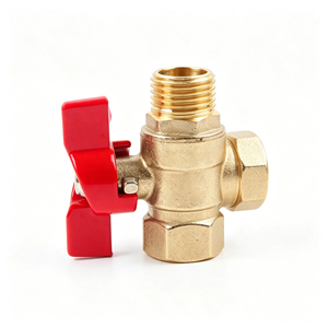 Válvula de bola de latón de control manual para tuberías de agua y gas, resistente a altas temperaturas, con doble puerto roscado hembra-macho fijo DN15-DN25 - Product Image 1