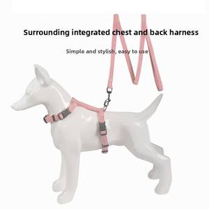 Suministros para mascotas Arnés de poliéster ajustable Decoraciones de cinta de estilo de moda Juego de arnés de correa de perro pequeño para gatos domésticos transfronterizos - Product Image 3