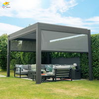 Pergola en aluminium à lames orientables électriques, design personnalisé, pour terrasse de jardin extérieure, abri d'été, en vente