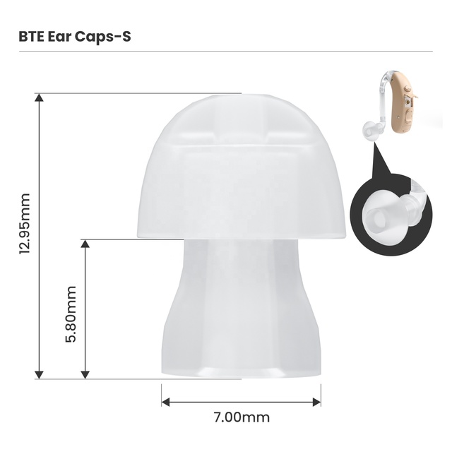 High Quality Clear Silicone Ear Tips Hearing Aid Parts Custom Ear Domes for BTE Hearing Aids