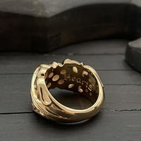 Love Conquered 18K Gold Trendy Brand Diamond-Embellished Guardian Thin Gemstone Ring for Couples