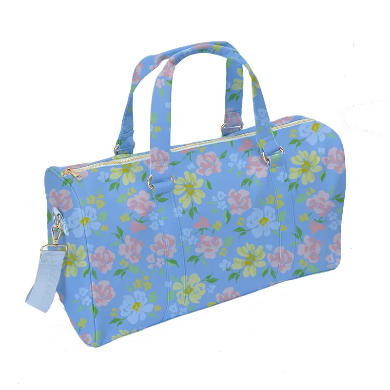China Factory Custom Travel Bag Floral Duffel Bag large Capacity Nylon Waterproof Fitness Luggage Bag For Weekend