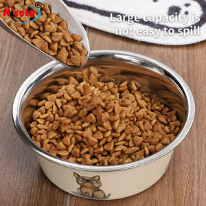 Mangkuk logam gaya Modern alat makan anjing antiselip portabel warna-warni dengan bagian bawah silikon untuk menyajikan makanan hewan dan kucing - Product Image 6