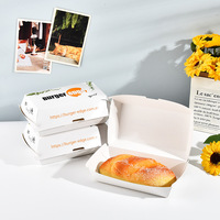 Boîtes à hamburgers en carton isolées écologiques - Imperméables et rigides, couleurs mélangées, personnalisables, gardent les hamburgers au chaud pendant plus de 2 heures