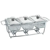 Luxe serveerschaal van zilverkleurig chafing dish, 3,6L mini vierkante roestvrijstalen voedselwarmer voor moderne restaurant catering