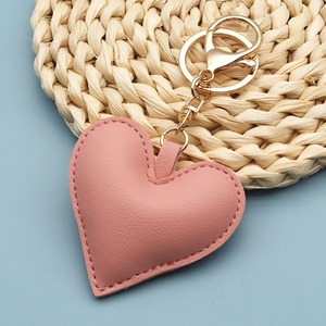 Fashion Colorful Pu Leather Love Heart Leather Tags With Clasp Hang <b>Bag</b> Pendant <b>Key</b> <b>Ring</b> Ornament Wristlet <b>Bag</b> Charms - Product Image 5
