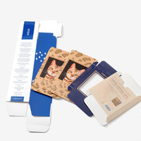 Boîte d'emballage pour produits de vente au détail en papier d'art, auto-érectible, imprimée en couleurs CMYK personnalisées, avec gaufrage et pelliculage mat