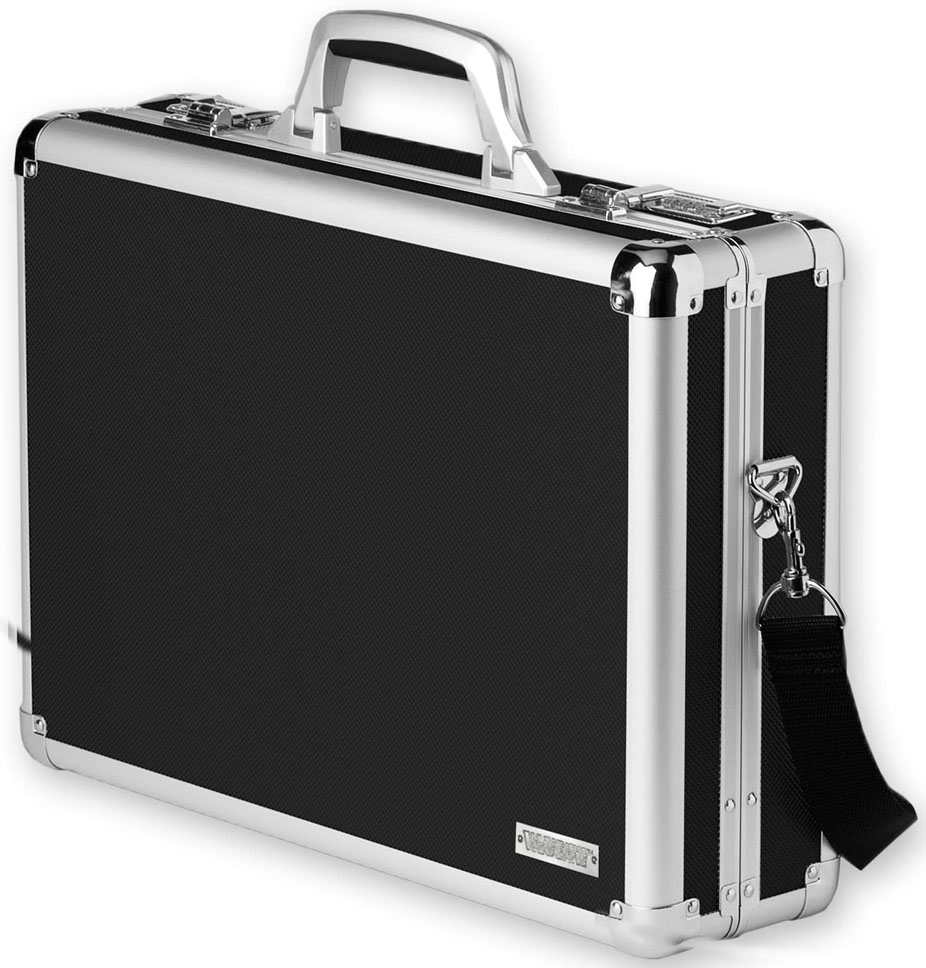 Locking Briefcase - 18X14.25 Inch Aluminum Laptop Case with Combo