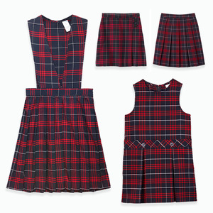 Primary <strong>School</strong> V-shape Sleeveless Plaid Dress <strong>Red</strong> Tartan Pleated Pinafore Classroom <strong>School</strong> Uniforms Girls <strong>Jumper</strong> - Product Image 1