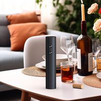 Ouvre-bouteille électrique automatique, alimenté par piles, en ABS, design élégant et simple avec boutons ronds, forme cylindrique