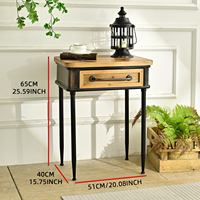 Meuble de style industriel vintage Innova Farmhouse Home Decor, table de chevet, table basse avec structure en métal