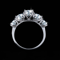 Bague de mariage pour femme en argent S925 de luxe, entièrement sertie de moissanite couleur D VVS, passe le test du stylo de test.