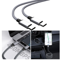 Kabel Data Taipuxi Grosir 1m 2m 3m 5m 8m 60w Pd Nylon Braided Usb Type C ke C Kabel Pengisian Cepat Berkualitas Tinggi untuk Mobil