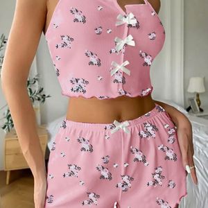 Shorts de pyjama pour femmes 2025, imprimé léopard cils en forme de cœur, nouveau style de pyjama - Product Image 3
