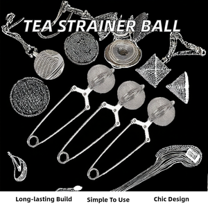 Gran oferta, juego de filtros de té de acero inoxidable, venta al por mayor con Infusor de bola de malla con mango para infusión de especias y hierbas de café - Product Image 2