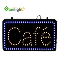 Genilight Enseigne LED d'intérieur 22x13 pouces à économie d'énergie, haute qualité, pour publicité de cafés et entreprises, garantie 1 an, 3 modes