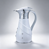 Carafe isotherme en plastique avec revêtement extérieur en verre sous vide, idéale pour les mosquées et les pèlerinages du Hajj, expédition en lot pour distributeurs
