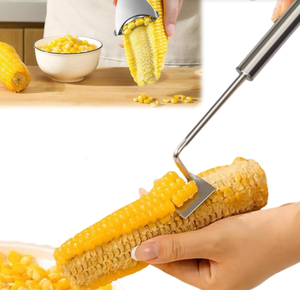 Juego de 2 piezas, raspador de maíz, removedor de granos de acero inoxidable, pelador multifuncional afilado, herramienta para pelar verduras de cocina. - Product Image 2