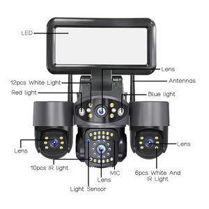 ليكسيل 2 في 1: مصباح شارع شمسي متكامل مع كاميرا أمان CCTV بدقة IP65 LED بزاوية 360 درجة وأربع عدسات، يدعم الواي فاي و4G مع خاصية كشف الحركة - Product Image 1