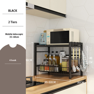Adjustable Movable Household Corner Shelf Kitchen <strong>Microwave</strong> Oven Stand <strong>Storage</strong> With Vegetable Fruit Rack Cabinet - Product Image 6