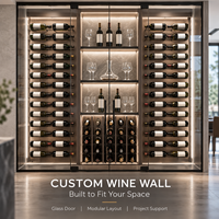 Présentoir mural Minghou pour bouteilles de vin – Supports de bouteilles de luxe pour projets de caves à vin et usines