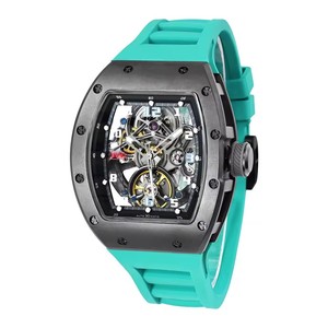 Reloj de Diseño JC-9-190G-35, Resistente al Agua, con Correa de Silicona y Acero Inoxidable, Esfera Esqueleto, Movimiento Mecánico Automático - Product Image 6