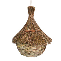 Nichoir en paille écologique fait main pour perroquets et pigeons, décoration murale de jardin, cage à oiseaux pour observation d'oiseaux en extérieur
