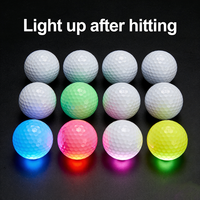 Balles de golf de sport de plein air à haute visibilité, durables, imperméables, lumineuses, avec logo personnalisé, 6 couleurs LED, luminescence nocturne