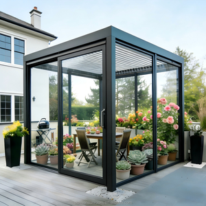 Pergola <span class=keywords><strong>moderne</strong></span> de luxe <span class=keywords><strong>en</strong></span> verre avec lames orientables <span class=keywords><strong>en</strong></span> aluminium, <span class=keywords><strong>kit</strong></span> de véranda <span class=keywords><strong>en</strong></span> verre à structure <span class=keywords><strong>en</strong></span> aluminium - Product Image 5