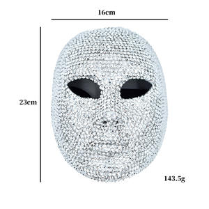 Voile de visage entier en strass étincelants, haute couture, orné de perles, pour spectacle à <span class=keywords><strong>Venise</strong></span> - Product Image 3