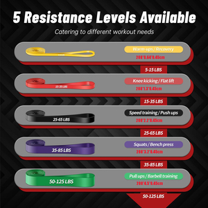 Bandes de Résistance Personnalisables <span class=keywords><strong>avec</strong></span> Logo – 5 Niveaux d'Entraînement pour Exercices de Traction – Bandes d'Exercice pour Hommes et Femmes <span class=keywords><strong>avec</strong></span> Accessoires - Product Image 3