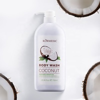 KORMESIC Fabrication OEM ODM Marque Privée, Savon Liquide Naturel et Bio à la Noix de Coco, Gel Douche Exfoliant pour le Corps