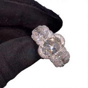 Luxury Custom Moissanite Eternity Band <b>Ring</b> 925 Silver Iced Out <b>Mens</b> Round Brilliant Cut Prong Setting Pass Diamond Tester - Product Image 3