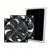 Ventilateur d'extraction à panneau solaire 15W Ventilateur d'extraction double étanche Extracteur d'air pour camping, serre, cuisine, maison pour animaux