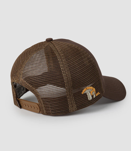 Casquette Trucker TOPCAP personnalisée style vintage avec patch champignon et gnome – Marron en sergé et maille, unisexe, <span class=keywords><strong>pour</strong></span> l'extérieur, style nature et hippie - Product Image 3