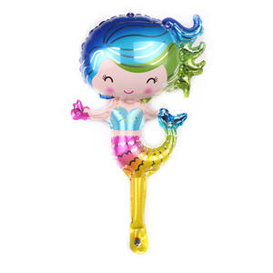 Vente en gros mini rose violet rouge dessin animé mer sirène princesse feuille ballon océan fête d'anniversaire jouets décoration - Product Image 6