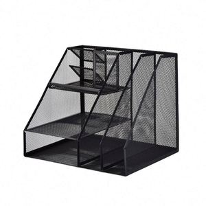 Multifunctional Black Metal Mesh Desk <b>Organizer</b> <b>File</b> Storage Stationery Set for Office and Home Supplies - Product Image 5