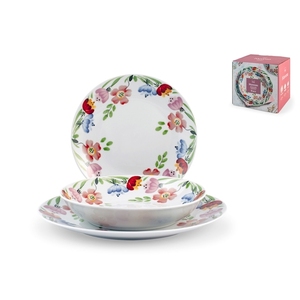 Set di Stoviglie Nuveu 18 Pezzi con Design Floreale per Servizio da Tavola - Product Image 1