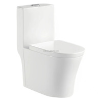 Cuvette de toilettes monobloc ronde à double chasse, moderne, avec siphon en céramique à sortie verticale, pour salle de bain