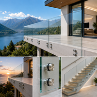 Balustrades ACE rampes d'escalier à montage latéral garde-corps en verre pour maison escaliers intérieur